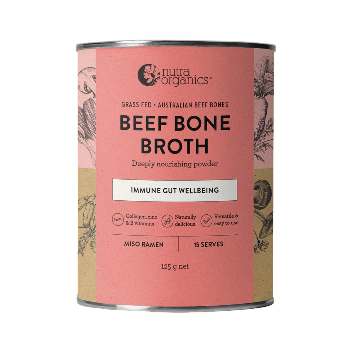 Nutra Organics Beef Bone Broth Miso Ramen 125g