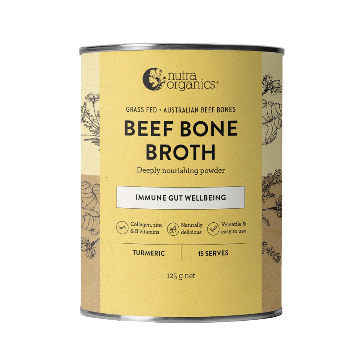 Nutra Organics Beef Bone Broth Turmeric 125g