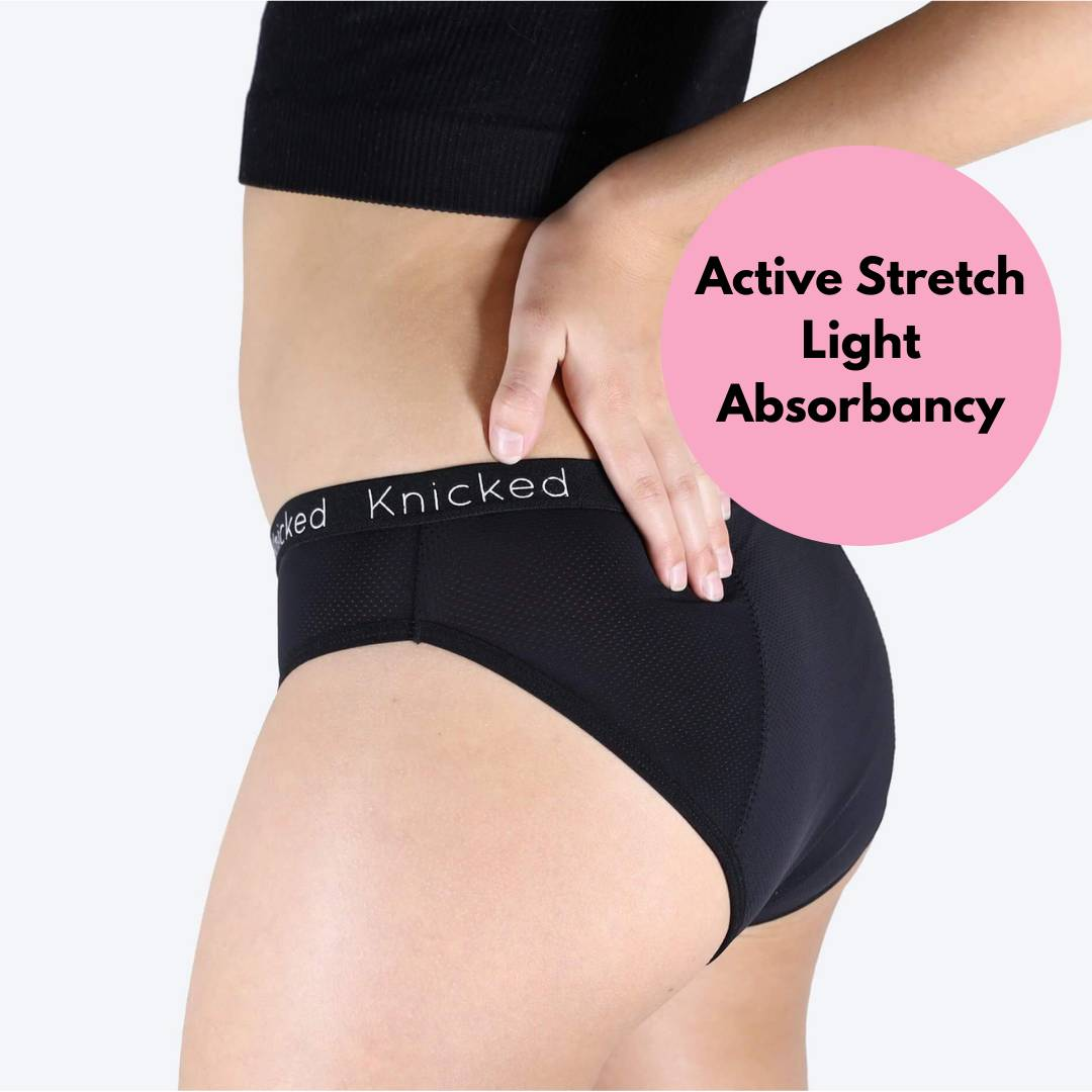 Knicked Pre-Period/Light Absorbency Period Underwear - Active Stretch-Knicked-