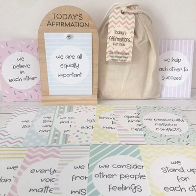 Family Affirmation Cards and Stand