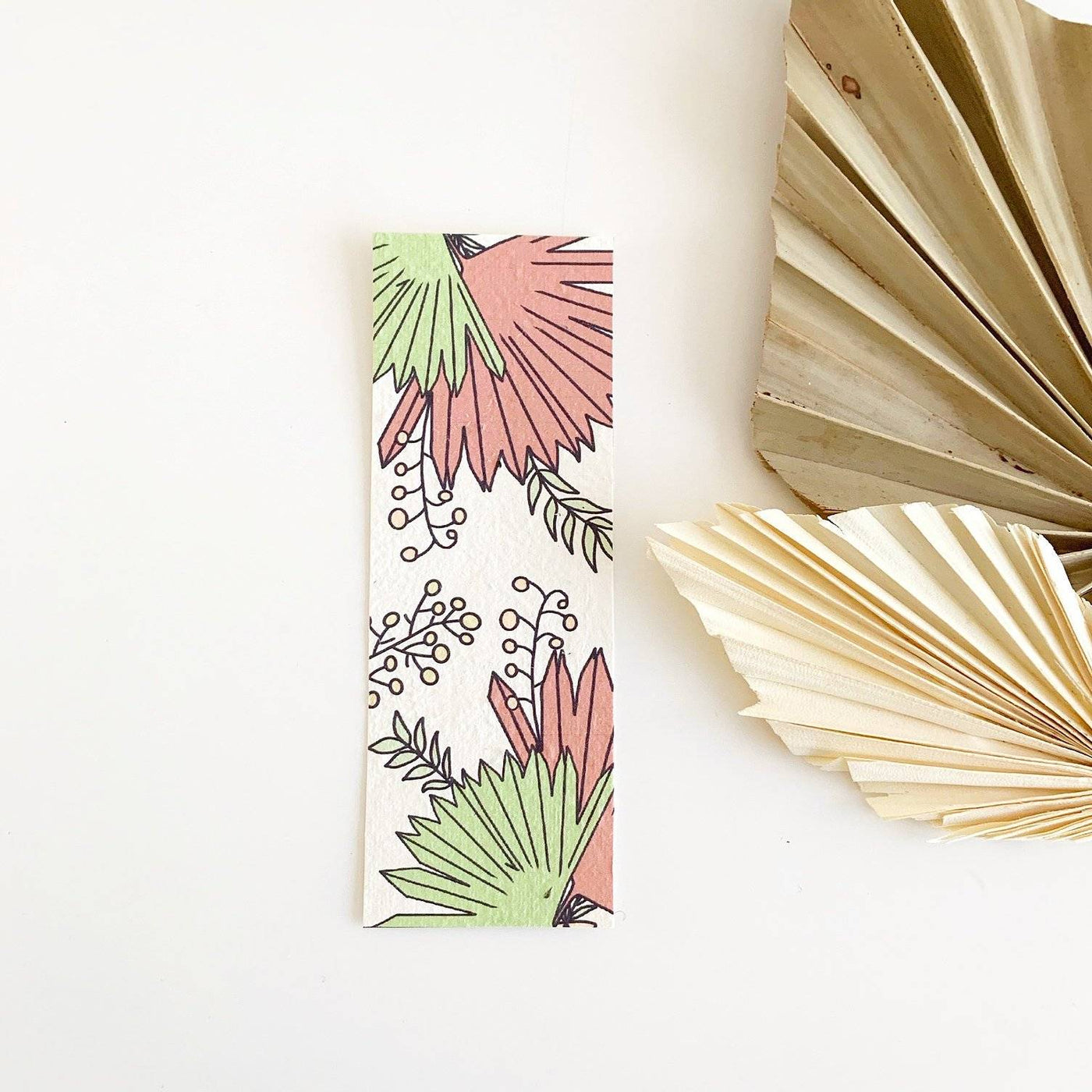 Coloured Palm Frond Bookmark-Rosy Thoughts-Plantable Seed Cards