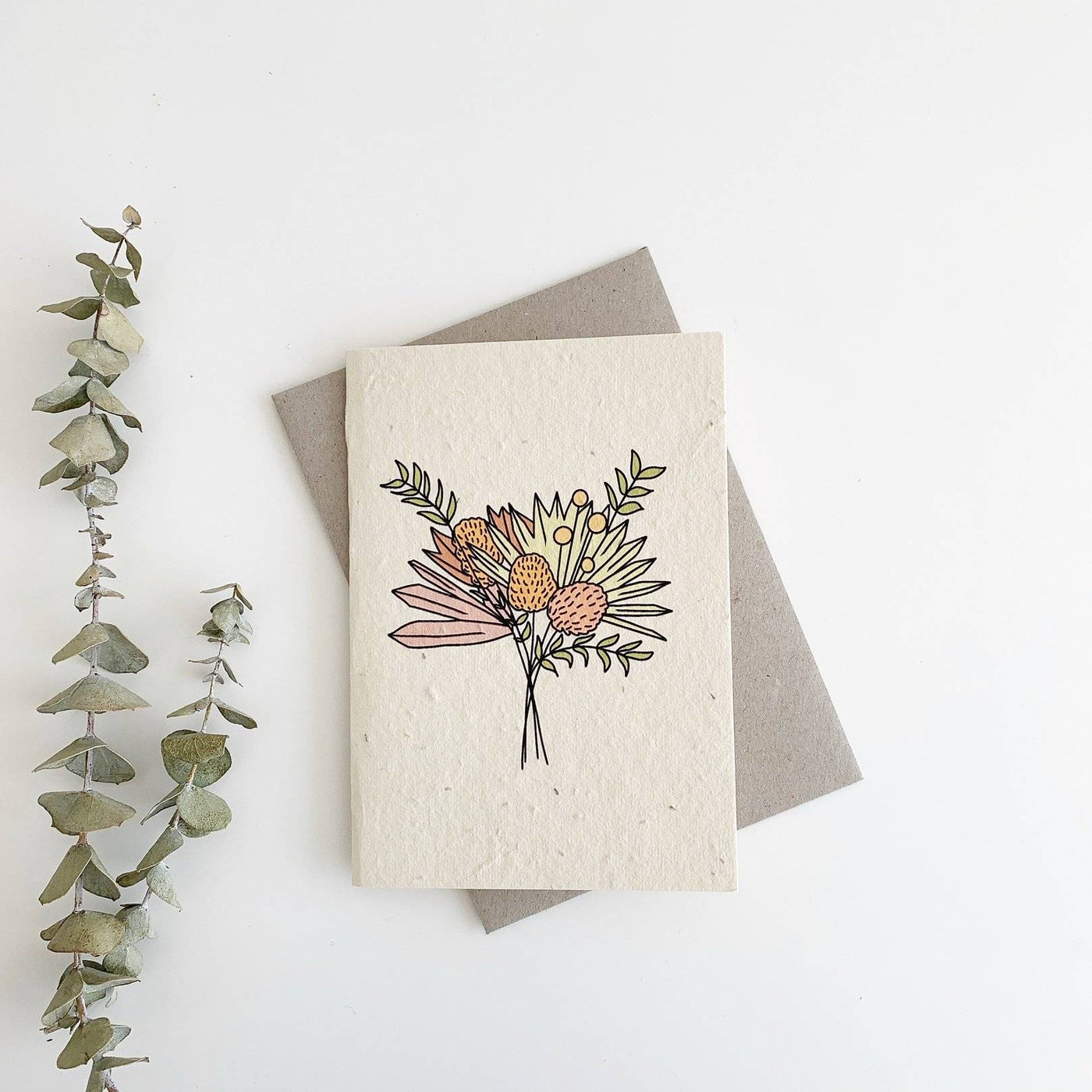 Dried Flower Bouquet Seed Gift Card-Rosy Thoughts-Plantable Seed Cards