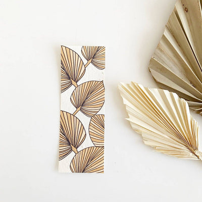Dried Palm Fronds Bookmark-Rosy Thoughts-Plantable Seed Cards