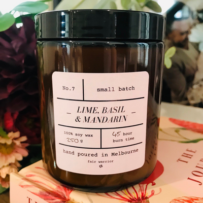 Lime, Basil & Mandarin Hand Poured Soy Candle - Naturally Good Living