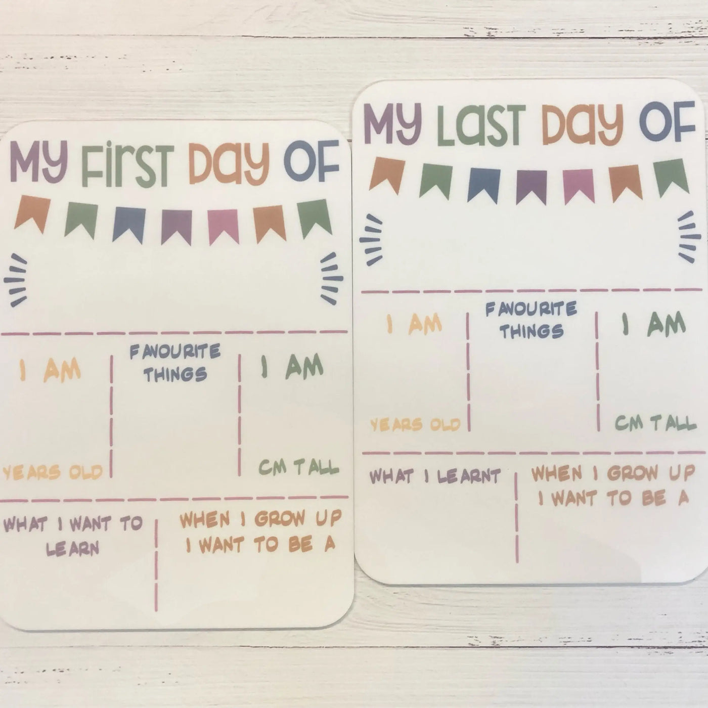 Kids First Day and Last Day Memory Board